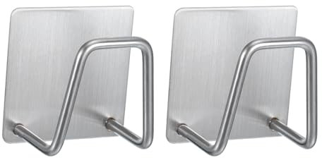 sourcing map 2pcs Sponge Holder for Kitchen Sink, Sink Sponge Holder Stainless Steel Scrubber Hanger for Scratch Scrub Dish Cloth