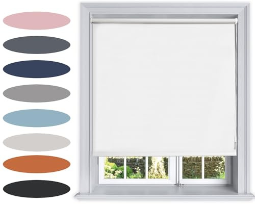 Lister Cartwright Roller Blinds Blackout Thermal(White) – UV Protection, Insulated Trimmable Window Blind, Easy Fit, Child Safe for Home Bed Room,Living Room & Office(150W x160H cm)