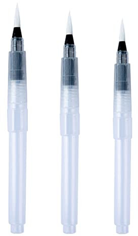 Lot de 3/6 stylos pinceaux à eau rechargeables pour aquarelle - 3 tailles de pointes pour mélanger les couleurs, créer des nuances - Ensemble aquarelle pour enfants et adultes - Artiste professionnel