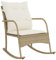 vidaXL Garten Schaukelstuhl, Schaukelsessel mit Kissen, Relaxstuhl für Garten Terrasse Balkon, Relaxsessel Gartenstuhl, Beige Poly Rattan
