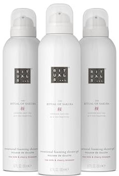 RITUALS Shower Foam The Ritual of Sakura, value pack - Gel with Cherry Blossom and Rice Milk, Sensational Foaming Gel - 3 x 200ml