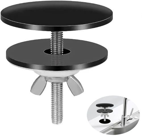 Wasserhahn Loch Abdeckung, Lochabdeckung Spüle, Edelstahl Spülbecken Abdeckung, Küchenspüle-Lochabdeckung, Spülbecken Abdeckung für Spülbeckenlöcher (Schwarz)