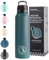 UZSPACE Gourde de sport, en acier inoxydable, 1 l (970 ml), isotherme à double paroi avec couvercle à rabat, ouverture d'une seule main, anti-fuite, pour randonnée, sport, fitness, gym, entraînement