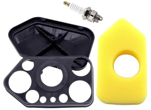 MCHNIC Luftfiltergehäusen Luftfilterabdeckung Luftfilter Zündkerze für Briggs & Stratton 450-600 Serien 3,5-4,5 PS, Q45, Classic, Sprint und Quattro Motoren Rasenmäher 698472 698369