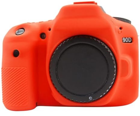 Compatible with Canon EOS 90D Camera Case,Silicone Rubber Camera Housing Protective Cover Case Compatible with Canon EOS 90D (Red)