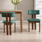 chairus Sillas de Comedor Madera Juego 2 de Sillas Cocina Tapizadas de Terciopelo, Sillas de Restaurante Clásicas con Patas Madera Sillas Vintage con Respaldo para Hogar/Salón, Verde