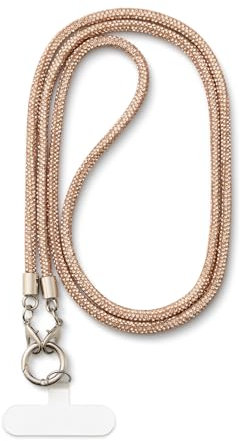AOKSUNOVA Handykette Glitzer Lang Schlüsselband Strass Handykette Universal Handyband Glitzer Champagner Gold