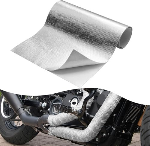 Luziyun Pellicola isolante In Alluminio 30 x 200 cm, Paracalore Termo Isolante Adesivo Supporto Adesivo isolamento termico, Pannello Scudo Termico In Alluminio per Tubo Auto Moto