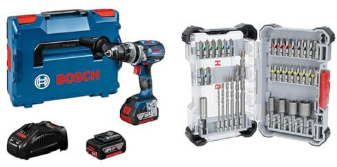 Bosch Professional 18V System Akku Schlagbohrschrauber GSB 18V-110 C + 35x Extra Hard Schrauberbit‑ und CYL-3 Bohrer-Set (197 x 110,5 mm)
