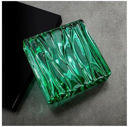 Brique de verre de processus, Cloisons de séparation en briques de verre cristal multicolores 15 x 15 x 4 cm(Green)