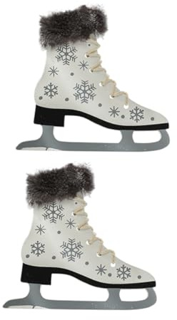 FUTUREORYY 2stücke Holz Anhänger Schlittschuh Form Weihnachten Dekoration Party Schmuck Hängen Verzieren Für Fenster Wand Baum Ornament Geschenk Bastelmaterial