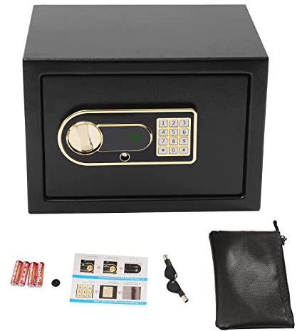Elektronischer Tresor 22L, Digitale Safe mit PIN Code & 2 Notschlüsseln, Wand- und Bodenmontage, Tresor aus Stahl, 35x25x25cm