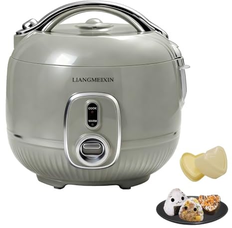 Durable Cuiseur de Riz, 0.8L Petit Cuiseur à riz Convient Pour 1 à 3 Personnes,Automatique, Maintien au chaud, Sans surveillance, Cuve antiadhésive, Nettoyage facile, Panier vapeur