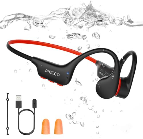 IFECCO Auriculares Conduccion Osea Natacion,IP68 Resistente al Agua