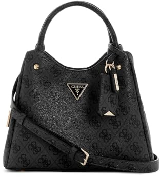 GUESS Handtasche Umhängetasche Meridian II Girlfriend Carryall Coal Logo dunkelgrau