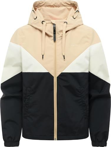 Ragwear leichte Damen Übergangsjacke kurz Regenjacke wasserdicht (Wassersäule: 11.000 mm) Bomberjacke mit Kapuze Rochele YOUMODO XS-XXL