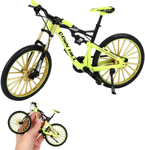 Gwezmxs Finger Fahrrad Modell 1:8 Mountainbike, Miniatur Bike Ornamente, Dekoration für Tisch, Wohn & Büro - Grün