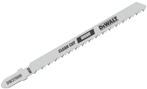 DEWALT DW3760H 4-Inch 10TPI Fine Finish Wood Cut HSC T-Shank Jig Saw Blade (5-Pack)