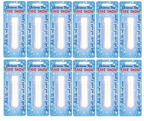 Henbrandt Christmas Time Fake Snow Tube - Instant Just Add Water - Like Real Snow (Pack of 12)