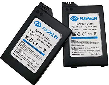 FUGASUN 2 Pièces 1200 mAh PSP-S110 Batterie PSP S110 Batterie pour Playstation PSP2000 Série PSP2001 PSP2002 PSP2003 PSP2004 PSP3000 Série PSP3001 PSP3002 PSP3003 PSP3004