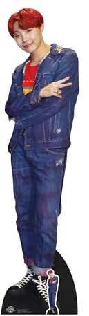 Star Cutouts CS752 J-Hope Jung Ho-seok Red Hair Lifesize Cardboard Cutout with Mini – KPop Idol Display, Party Decoration & Fan Gift