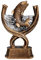 Henecka Angeln-Pokal, Angeln-Resinfigur Fisch, altgold mit Silber, mit Wunschgravur, Größe 16,8 cm