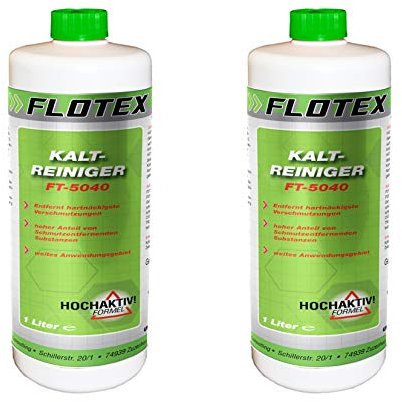 Flotex® Kaltreiniger 2x1L - Motorrad Reiniger entfernt Öl, Teer & Fett rückstandsfrei - Nicht korrosiver Auto Reiniger - hochwirksames Motor Reinigungsmittel