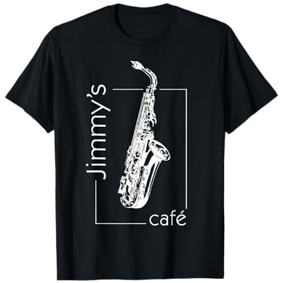 Jimmy's Café Rock and Roll Blues Bar Gitarre Saxophone T-Shirt