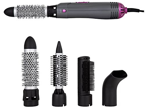 Carmen C81071 Neon 4-in-1 Hot Air Styler with Keratin Protech, 1000W, Graphite and Pink