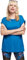 Urban Classics Women's Ladies Extended Shoulder Tee Basic Capsleeves, Shortsleeve T-Shirt Top with Crew Neck, Sporty Blue, S