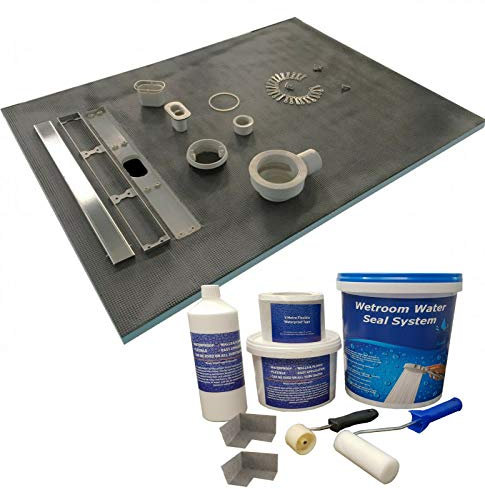 Nassboards, Premium Pro Max Flow 50 Litre Linear Wetroom Kit, Shower System & Waterproofing - Easy Installation for Home Improvement, Bathroom Renovation - XPS Professional Quality - 30mm Thick Tray