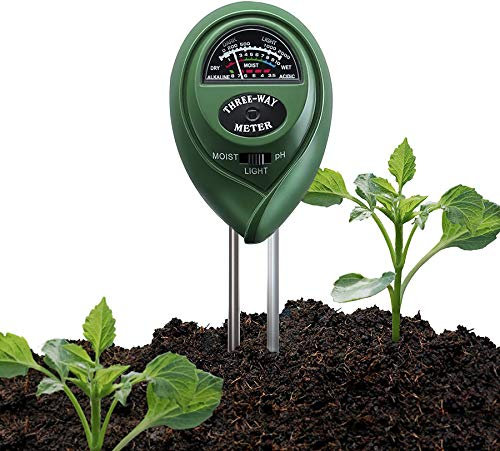 Senua Soil pH Meter, 3-in-1 Soil Tester with Moisture, Light and PH Soil Test Kit for Garden, Farm, Lawn, Indoor & Outdoor, Soil Moisture Meter
