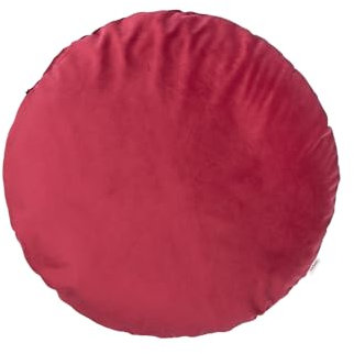 beties Samt&Sonders Serie, Kissenhülle ca. Ø 60 cm in Karmin-rot mit dekorativer Jeansnaht, aus deutschem Unternehmen in hochwertiger Qualität