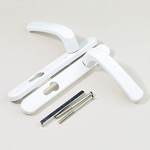 TopHomer UPVC Lever Sprung Door Handle Set, 92PZ / 85 PZ Screw Centres Double Glazing Pair Set for Home Security Indoor Room White