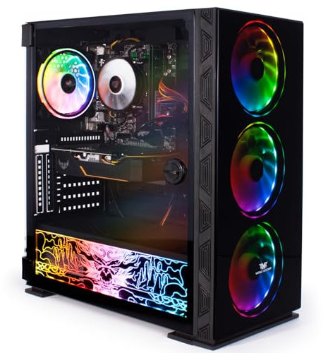 Veno Scorp Gaming PC – AMD Ryzen 5 5600G With Radeon Graphics, 8GB RAM, 256GB SSD + 1TB HDD, 500W 80+ PSU, Wifi, Windows 10, NeonZilla ARGB Gaming Case.
