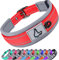 Joytale Collier Chien, Réglable Moyens Collier pour Chien Rembourré, Bandes Réfléchissant, Rouge, M