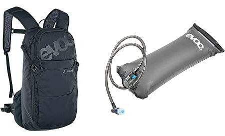 EVOC E-RIDE 12 Fahrradrucksack HYDRATION BLADDER 3L Trinkblase für den Rucksack (12L, Rückenbelüftung, Display Fach, Helm-Halterung, Gurtfixierungs-System), Schwarz/Carbon Grau