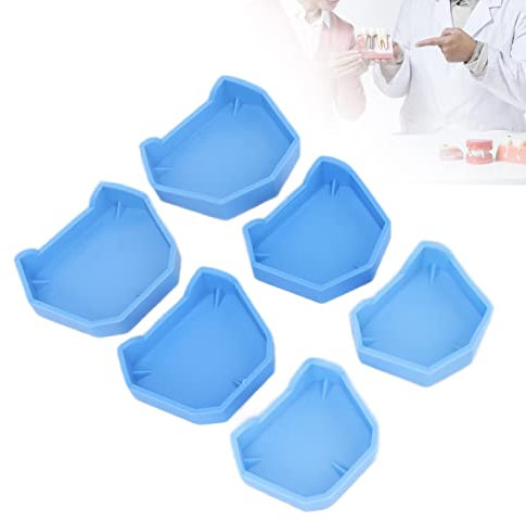 Base de Modelo de Yeso Dental, Molde de Material de Impresión Dental de 6 Piezas, Bandeja de Base Anterior de Modelo de Laboratorio Dental de Silicona, para Todo Tipo de Paletas para Dentistas