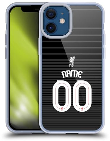 Head Case Designs Officially Licensed Custom Customised Personalised Liverpool Football Club Black Personalise Home Away Third Kit Shirt Soft Gel Case Compatible With Apple iPhone 12 Mini