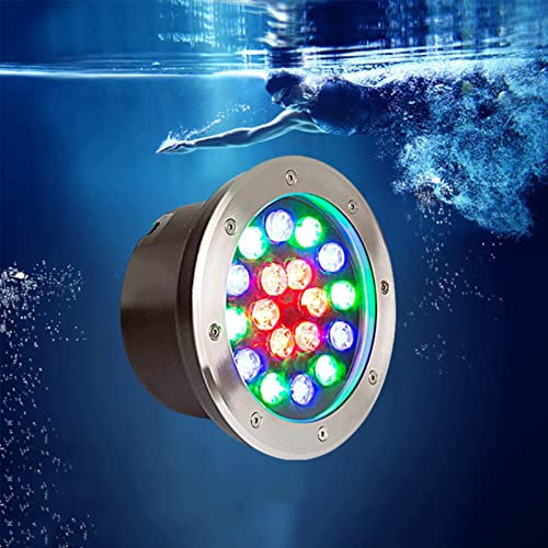 Foco De Piscina Impermeable IP68 - Luces Subacuáticas, Luz Subterránea De Bajo Voltaje De 12V/24V, Luz De Piscina Led De Lluvia Impermeable IP68, Lámpara Enterrada Al Aire Libre(Green Light,24W)