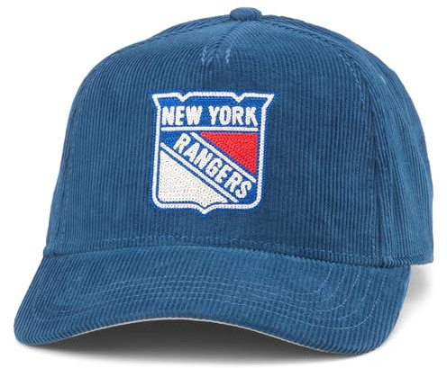AMERICAN NEEDLE National Hockey League NHL Corduroy Valin Adjustable Snapback Baseball Hat, Royal (New York Rangers), Einheitsgröße