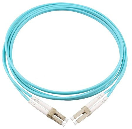 Jopto - Câble/Rallonge Fibre Optique - LC/UPC à LC/UPC OM4 Multimode Duplex 50/125 μm Jarretière Optique LSZH - Blindage et Connecteur Renforcée - Perte Très Fiable (2M)