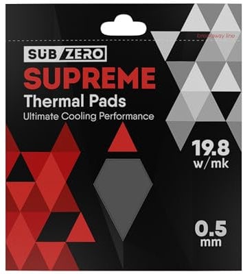 subZero SUPREME 19.8w/mk Thermal Pad, 100x100, Soft Thermal Compound, Ideal Gap Filler for GPU/Laptop Heatsink/GPU/CPU/LED Cooler (0.5mm)