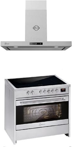 GURARI Induktions-Standherd GCH E 913 X+CH 5001, Induktions Standherd 90 cm+Dunstabzugshaube 90 cm