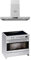 GURARI Induktions-Standherd GCH E 913 X+CH 5001, Induktions Standherd 90 cm+Dunstabzugshaube 90 cm