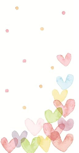 10 Taschentücher Herzen Bunt 21,5x22