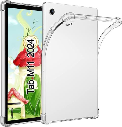 TPU Silikon Hülle für Lenovo Tab M11 11 Zoll 2024 (TB330FU), Verstärkt Ecken TPU Bumper Rückenschutzhülle, [Stoßfest] [Kratzfest], Transparent