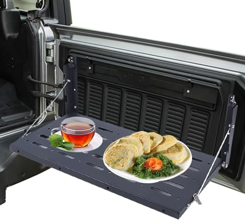JDBDU Table pliant pour hayon Jeep Wrangler JK Accessoires Tailgate Métal pliant 63 x 31 cm
