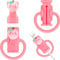 SAISN Cable Protector for iPhone Charger, Silicone Charger Cord Protector Cute Peach Wire Protector 2 in 1 Flexible Cable Protectors for Cords Anti-Break Charging Cable Cord Saver Winder