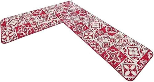 emmevi - Chalet - Teppich für Eckküche, Anpassbarer Anti-Rutsch- und Waschbarer Küchenläufer, Absorbierend, 100% Made in Italy, Wählen Sie die Maße Ihres Eckküchenläufers